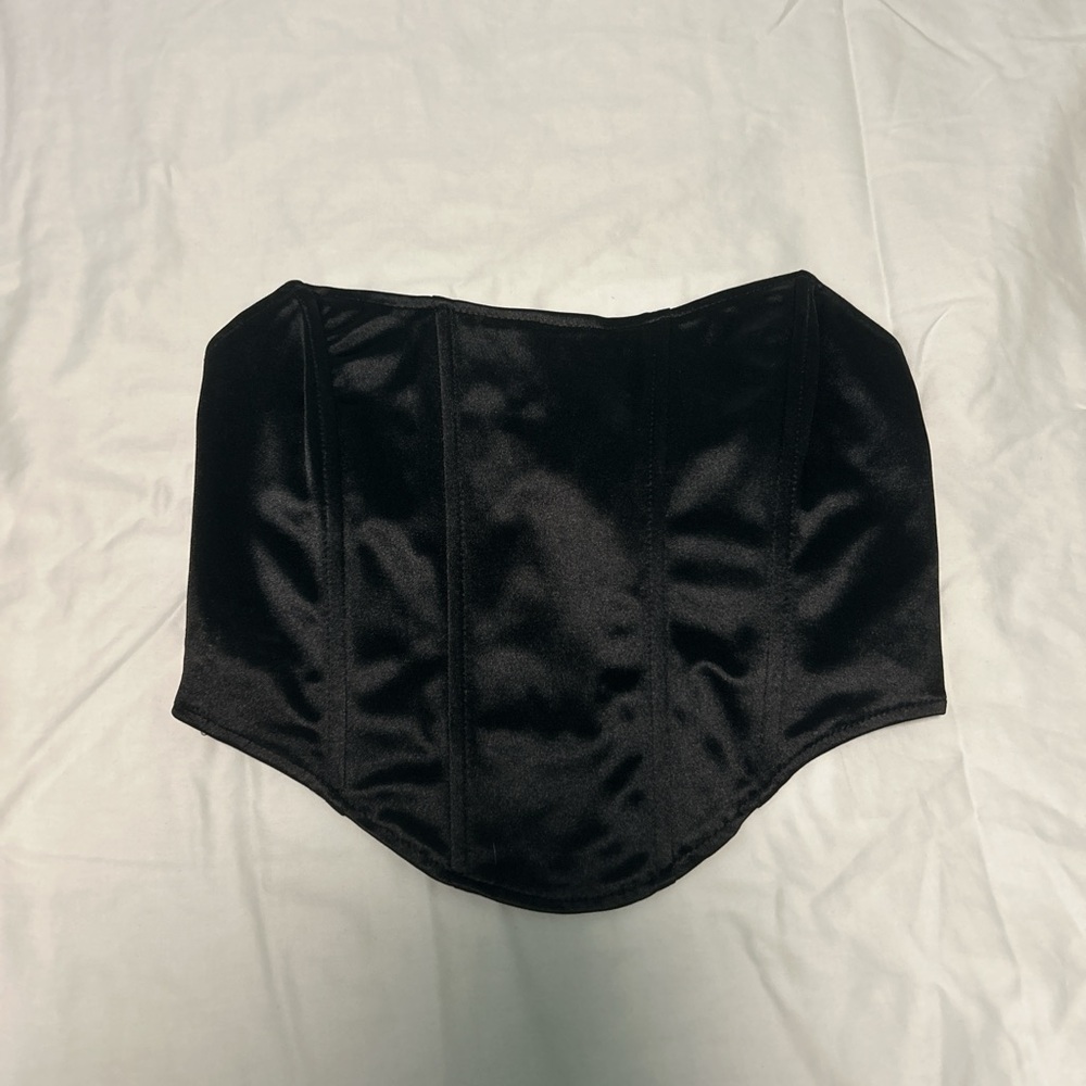 Black satin corset
